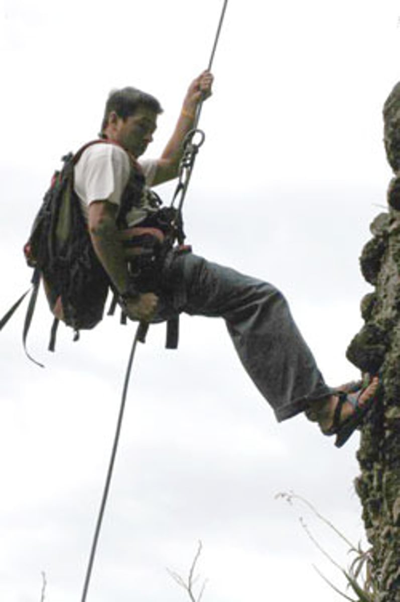 <p>la descente en rappel (2x)</p>