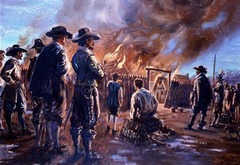<p>In 1676, Nathaniel Bacon led a group of army volunteers that raided Native American villages, fought the governor's forces, and set fire to Jamestown. The rebellion lost momentum when Bacon died of dysentery. The rebellion was caused by the Governor's unfair favoritism of large plantation owners and refusal to protect small farms from Native American raids. (p. 29)</p>