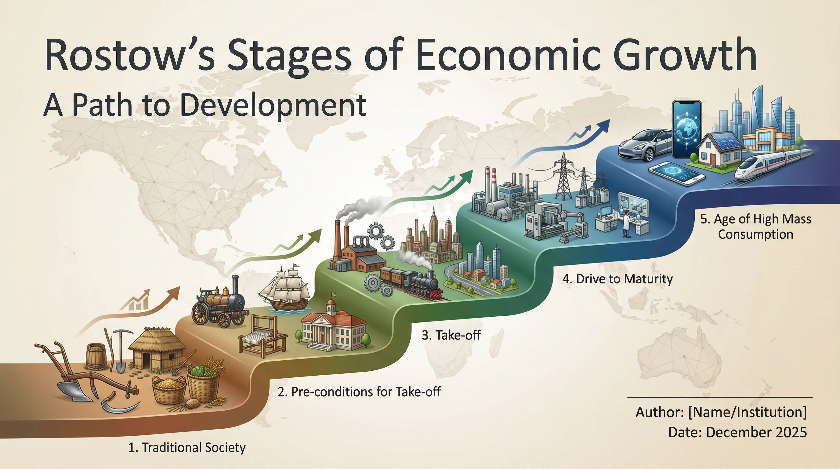 <p>least-most developed country progression, 5 stages</p>