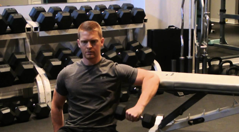 <p>sitting next to the table with the elbow resting slightly below</p><p>shoulder height. Pt rotates the arm into ER while keeping the elbow on the table.</p>