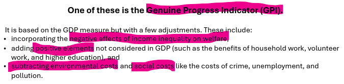 <ul><li><p>Where GDP is growing but societal welfare is not </p></li></ul><p></p>