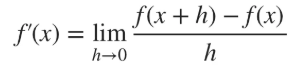<p>measures the rate at which the function's value changes as its input changes. It is defined as the limit of the average rate of change of the function over an interval as the interval shrinks to zero. </p>