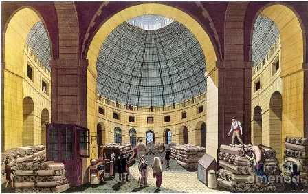 <p>Halle aux Blés ontwerp 1760, brand 1802 Parijs Bélanger &amp; Brunet</p>
