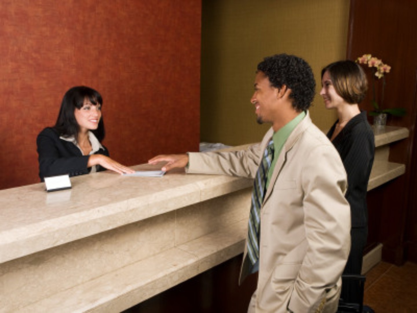 <p>reception desk/lobby area</p>