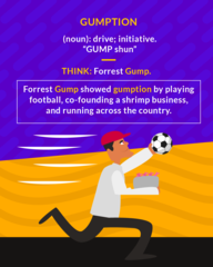 <p>courage and initiative; common sense</p>