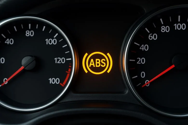 <p>Skru av teslaen ved å trykke sikkerhet → “skru av”, deretter trykk inn bremsen og identifisert ABS-varsellampen. </p><p>Den lyser hvis det er noe gale med systemet. ABS (blokkeringsfrie bremser) er et system som gjør at man fortsatt klarer å styre under hard nedbremsing (hjulene låser seg ikke)</p>