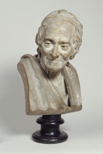 <p><span> Jean Antoine Houdon, Voltaire, 1780. Plaster, H: 58 cm. Petit Palais</span></p>