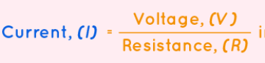 <p><span style="background-color: transparent;"><strong>(I) CURRENT = (V) VOLTAGE / (R) RESISTANCE</strong></span></p>