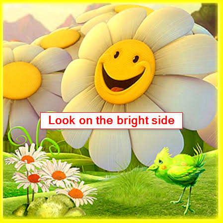 <p>look on the bright side</p><ul><li><p><span>—-- no one was badly hurt.</span></p></li></ul><p></p>