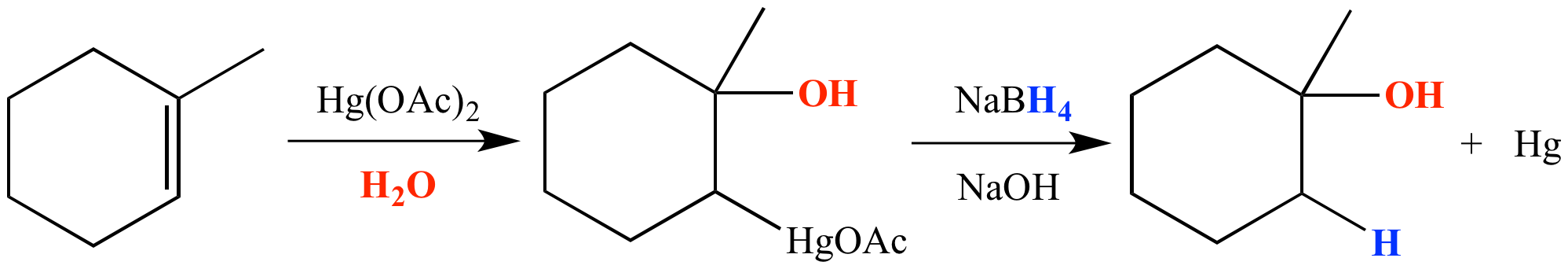 <p>Markovnikov addition of OH</p>