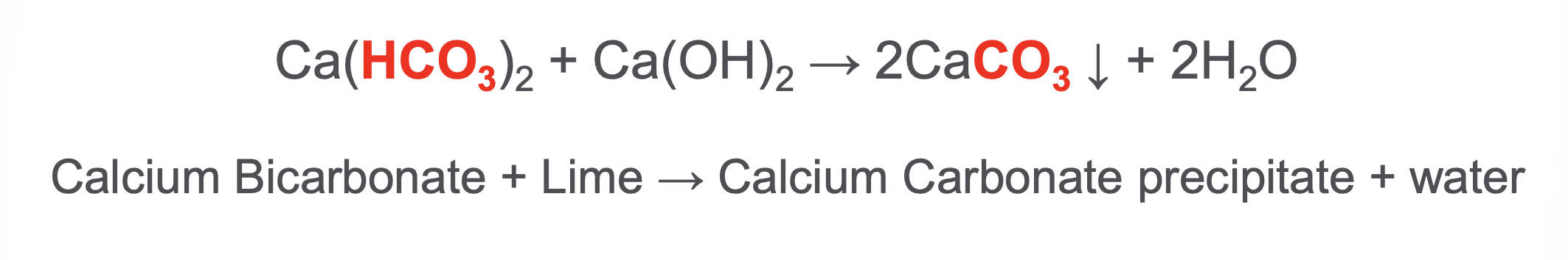 <p>Alkalizing agent that forces precipitation of temporary hardness</p>