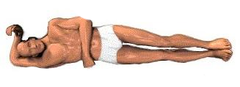 <p>lying on side (right or left lateral)</p>