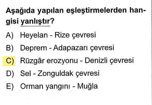 <p>Rüzgâr erozyonu en çok bitki örtüsünün cılız, arazinin düz olduğu <strong>İç Anadolu (Konya/Karapınar)</strong> ve <strong>Güneydoğu Anadolu'da</strong> görülür. Denizli daha dağlık ve bitki örtüsü olan bir yerdir.</p>