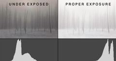<p>A student using a film camera photographs a snowy landscape. After developing the film, the snow appears dull gray instead of bright white. Which action would MOST likely improve the exposure in future photographs?</p>