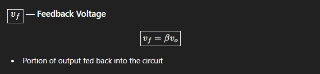 <p>The feedback voltage is defined as the portion of the output voltage fed back into the circuit. </p><p></p>