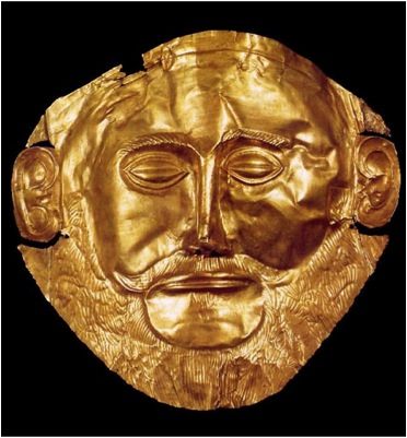 <p>Gold Plated Mask- Mycenean’s had gold </p>