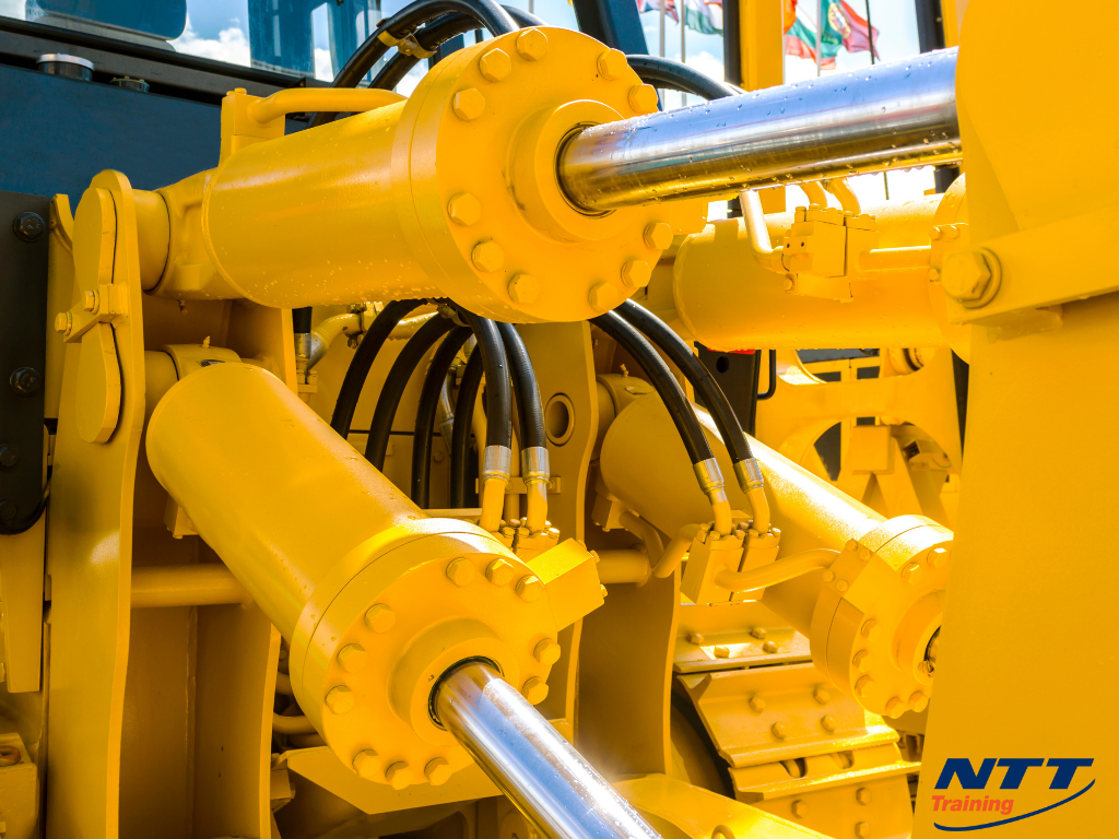 <p>(noun) the science or technology of using liquids under pressure to produce movement</p>