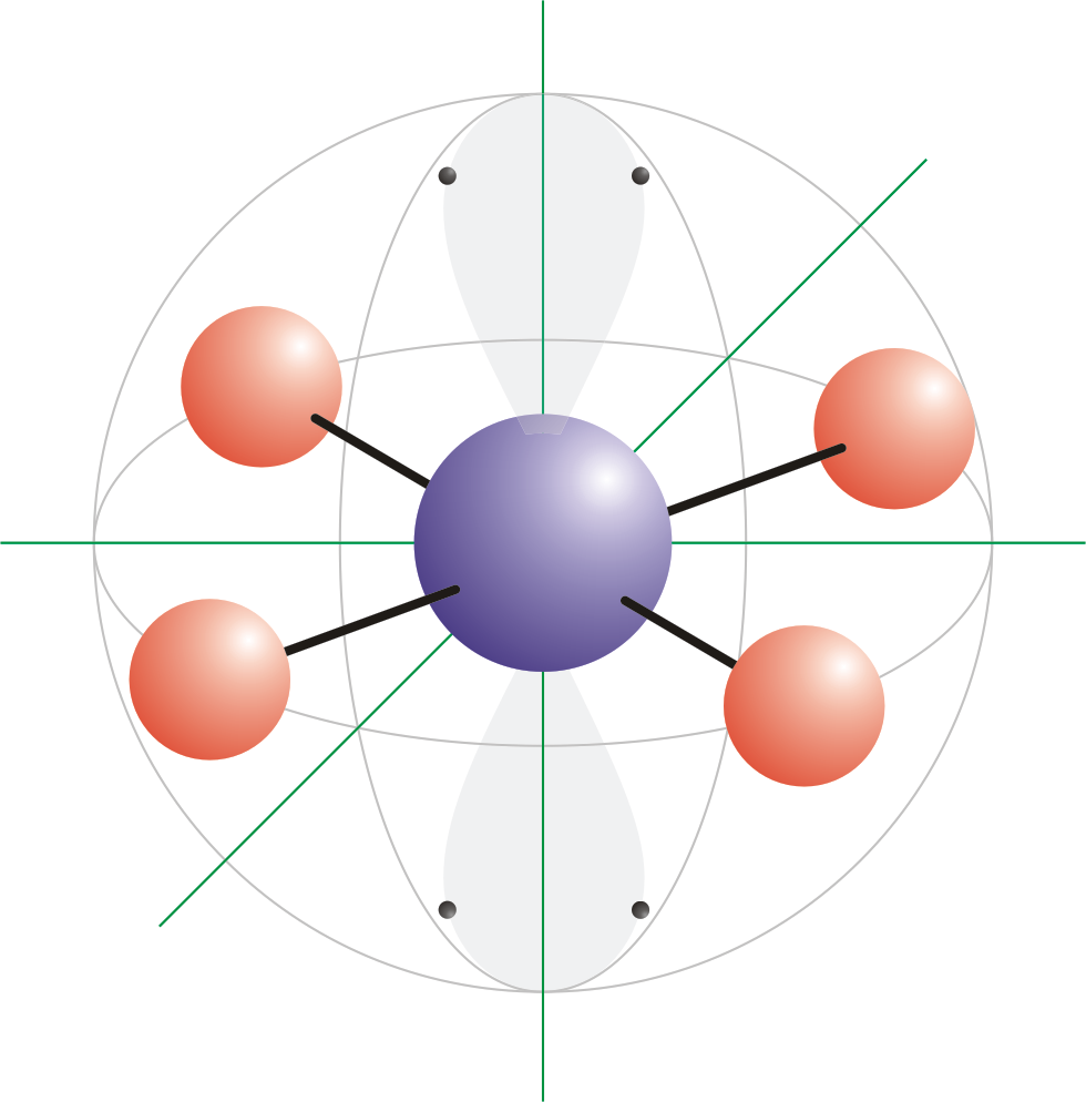 <p>AX<sub>4</sub>E<sub>2 </sub>– 6 electron domains<sub> </sub></p>