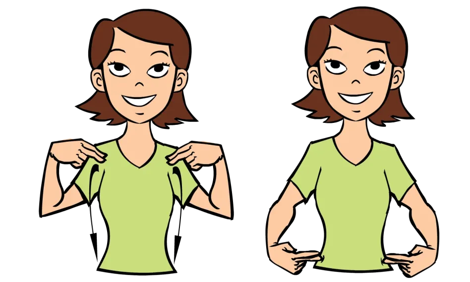 <p><em>Human</em> is signed a lot like <em>body</em>, so be careful not to get the two confused. To sign <em>human</em>, form both hands into the ASL letter <em>H</em> sign, and proceed to touch the shoulders then the hips with both hands in sync.</p>