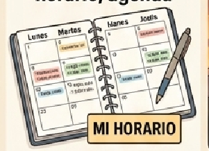 <p>agenda, horario, itinerario</p>
