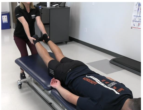 <p><strong>Purpose:</strong> Assess lumbar spine instability</p><p></p><p><strong>How to Perform:</strong></p><ol><li><p>Patient prone on table</p></li><li><p>Lift both legs about 30 cm off the table</p></li><li><p>Add slight distraction</p></li></ol><p></p><p><strong>Positive Test:</strong> Reproduction of LBP and sense of heaviness</p><p></p><p><strong>Interpretation: </strong>Suggests lumbar spine instability</p>