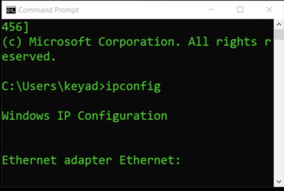 <p>view your local IP config (/all for more detail) </p>