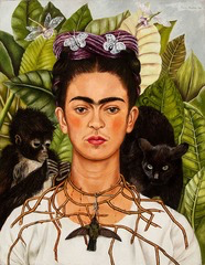 <p>Mexican artist Frida Kahlo's self-portraits frequently incorporate indigenous Mexican imagery, traditional clothing, and personal symbolism. This approach reflects:</p>