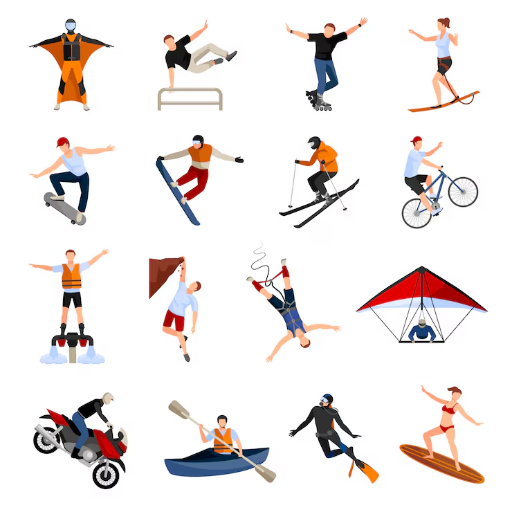 <p>a sport that involves a high degree of physical risk, speed, height, and danger</p>