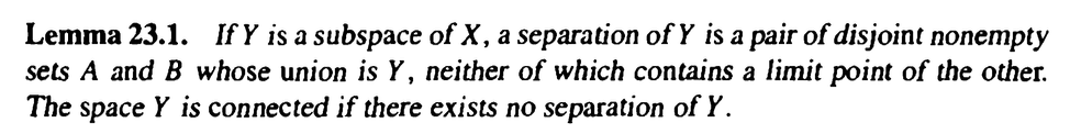 <p>If Y is a subspace of X, a separation of Y is… Theorem</p>