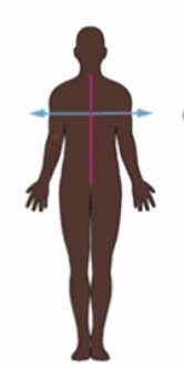 <p>Away from the midline</p>