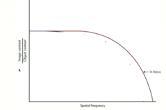 <p>What is the x-axis of a spatial modulation transfer function?</p>