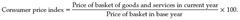 <p>Measures the cost of purchasing a given market basket in a given year. The index value is normalized so that it is equal to 100 in the selected base year.</p><p>EX: Calculate the ______ for 2018.</p><p>MB for 2017: $5,660</p><p>MB for 2018: $6,240</p><p>(6240/5000)x100= 124.8</p>
