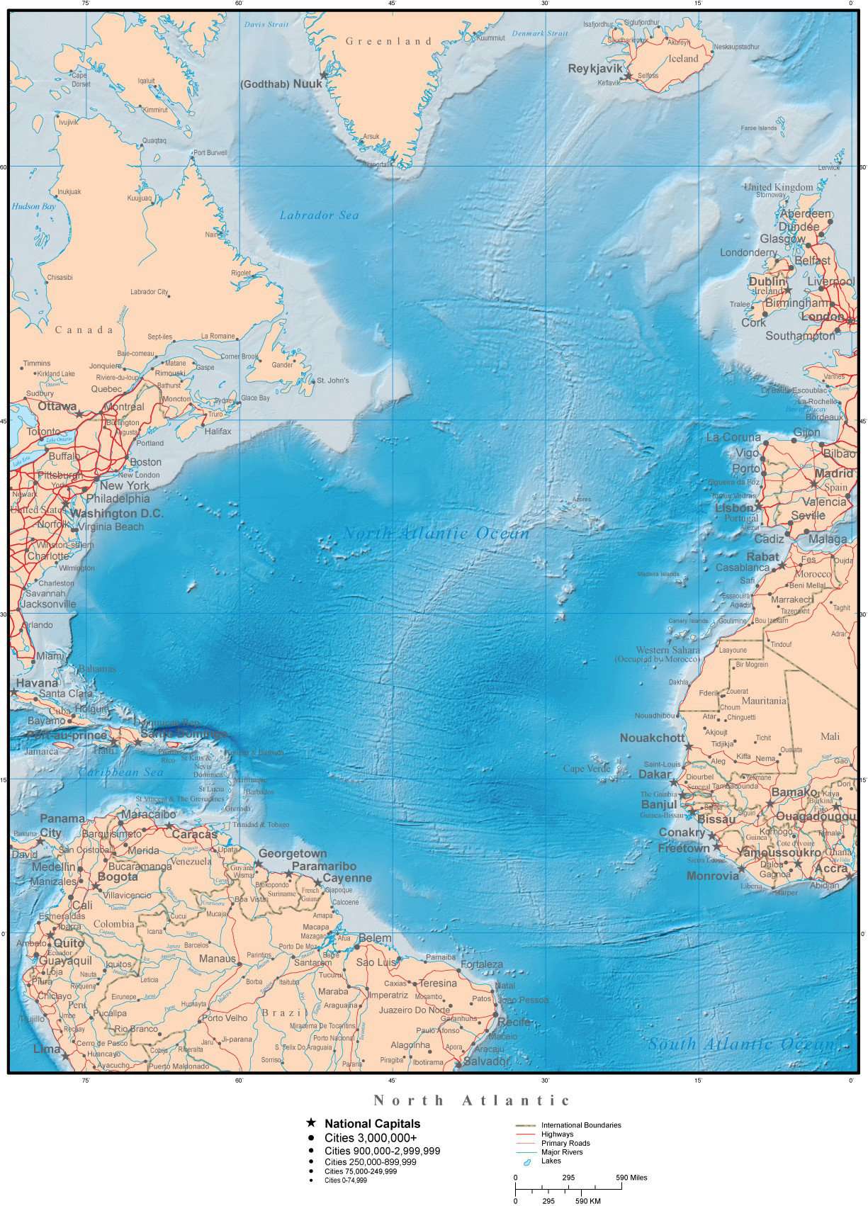 <p>East of the America</p>