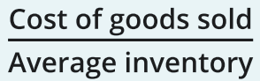 <p>[COGS] / [Average Inventory]</p><p></p><p>Measure of how quickly inventory is sold is an indicator of enterprise performance. The higher the turnover, in general, the better the performance.</p>