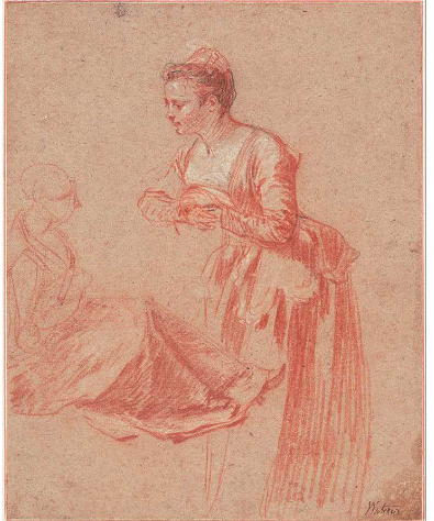 <p>Antoine Watteau, <em>Deux études de jeunes femmes, </em>1715-17</p>