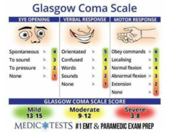 <p>a scale used to assess the consciousness and severity of TBI in a patient</p>