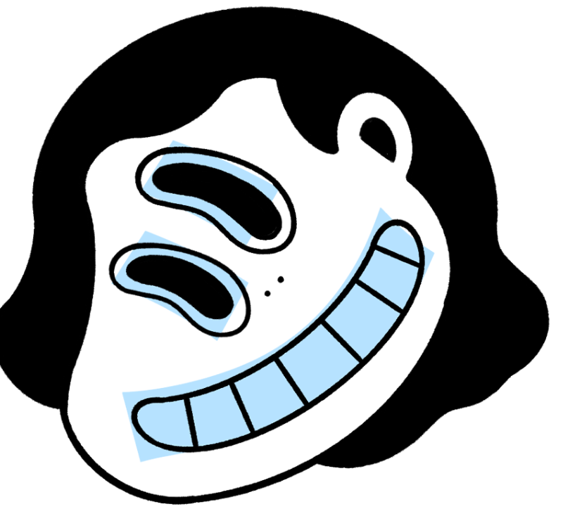<p>“Shi” → a girl smiling. <strong>She</strong> has a weird face</p>