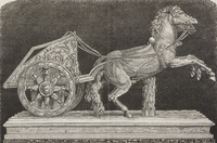 <p><span><strong>a two-wheeled </strong></span>vehicle<span><strong> that was used in </strong></span>ancient<span><strong> </strong></span>times<span><strong> for </strong></span>racing<span><strong> and </strong></span>fighting<span><strong> and was </strong></span>pulled<span><strong> by a </strong></span>horse<span><strong> or </strong></span>horses </p>
