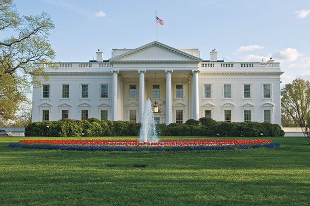 <p>What type of balance can be seen in this picture of the White House?</p>