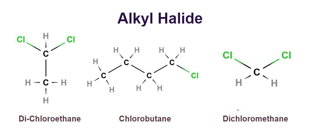 <p>A halogen bonded to a carbon </p>