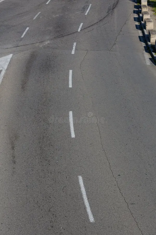 <p>broken white lines</p>