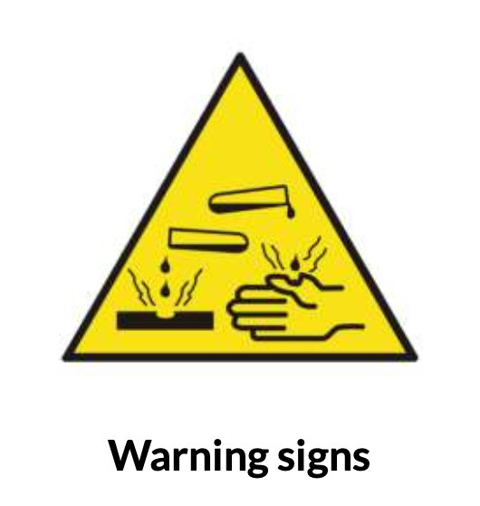 <p>warning signs </p>