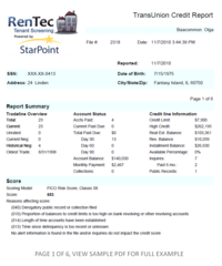 <p>A detailed report of a person's credit history</p>