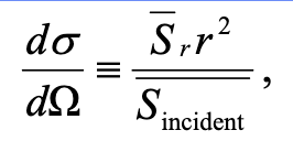 <p>Both are due to phase difference factors. It is described by the cross section differential, r is the distance FROM the scatterer here and Ω the solid angle.</p>