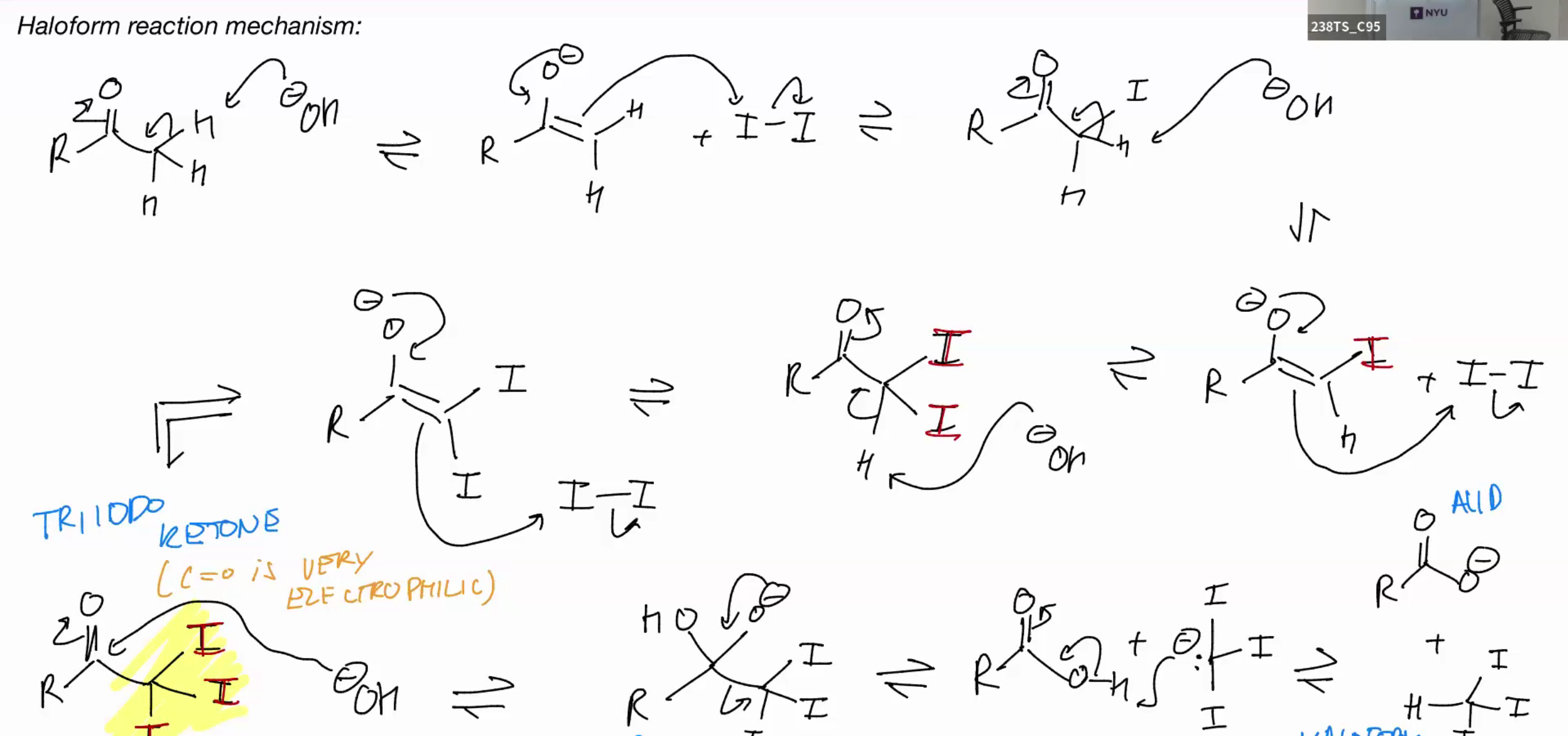 <p>start w ketone add base</p>