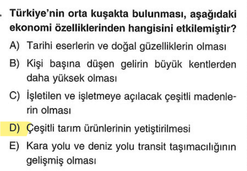 <p>Orta kuşak demek, ılıman iklim ve dört mevsim demektir. Bu da fındıktan pamuğa, buğdaydan zeytine çok farklı ürünlerin yetişmesini sağlar.</p>