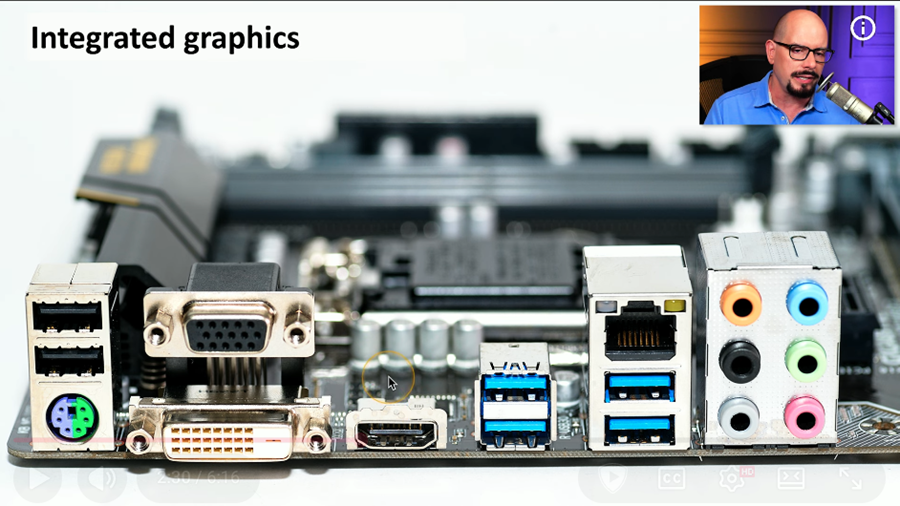<ul><li><p><strong>Integrated</strong> → built into CPU, uses system RAM</p></li><li><p><strong>Discrete (GPU)</strong> → separate card, high performance, uses VRAM (Video RAM)</p></li></ul><p></p>