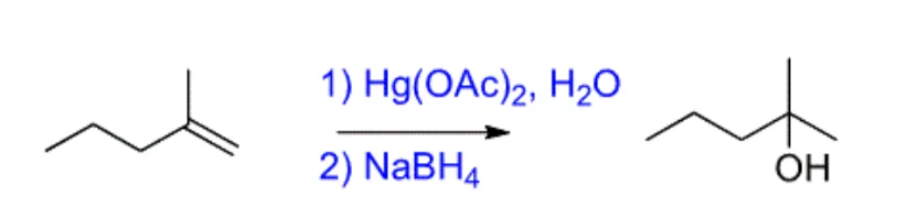 <p>(Oxymercuration-demercuration) Markovnikov OH</p>