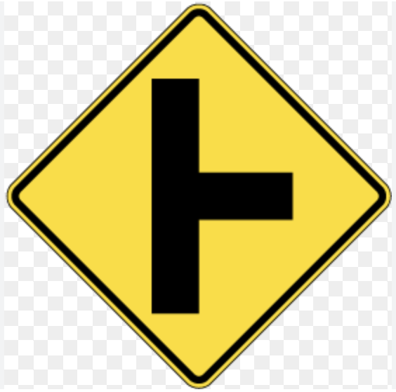 <p>Intersections Ahead Sign: Side Road</p>
