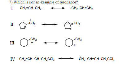 <p>Which is not an example of resonance</p>